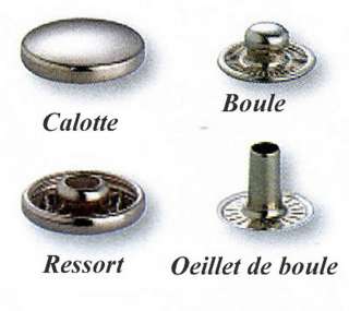   Lot 10 GROS boutons pression métal 15 mm Anorak blouson