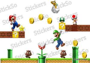 Super Mario Scene REPOSITIONABLE WALL STICKER Nintendo  