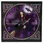 LISA PARKER DESIGN WALL CLOCK WITCH RIDING A BROOMSTICK