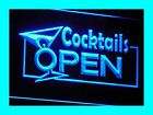 i014 b OPEN Cocktails Wine Bar Pub Club Neon Light Sign