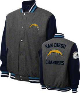 San Diego Chargers Grey Wool Varsity Jacket 