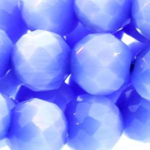 Dark Blue Fiber Optic  Ball Faceted   8mm Diameter, Sold by 16 Inch 