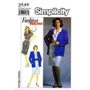  Simplicity 9646 Sewing Pattern Misses Dress & Cardigan 