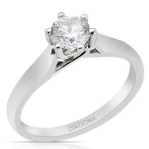 Diagona 35508, Round Cut Diamond Solitaire Engagement Ring in platinum 