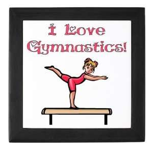  I Love Gymnastics Sports Keepsake Box by  Baby
