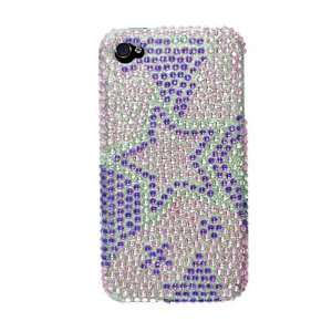   iPhone 4 Full Diamond Star Purple Case Cell Phones & Accessories