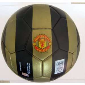   Black Striped Manchester United Soccer Ball   With official hologram
