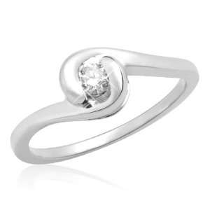 10k White Gold Diamond Promise Ring (1/6 cttw, I J Color, I3 Clarity 