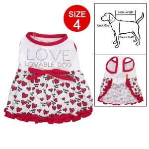  Como Dog Puppy Red Heart Print Sleeveless Tank Dress Size 