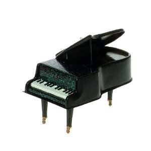 Glittery Black Grand Piano Christmas Ornament #2716124  