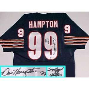  Dan Hampton Hand Signed Bears Throwback Jersey with 