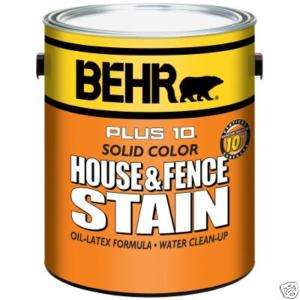 BEHR PLUS 10 Solid House and Fence Stain Paint 1 Gallon  