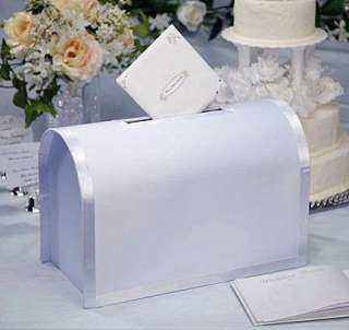 WEDDING CARD HOLDER BOX ~ ROUND w/SATIN TRIM  