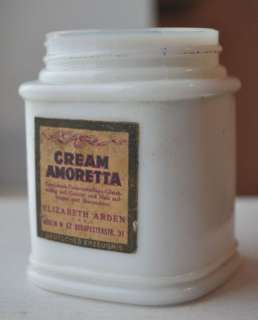 1930s Vintage ELIZABETH ARDEN Cream Powder Jar w Labels  