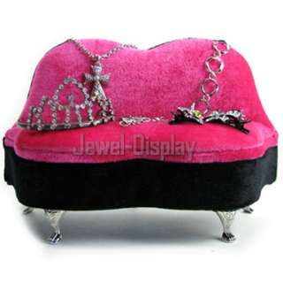 Fuchsia Lips Miniature Sofa Jewellery Box Display #206  