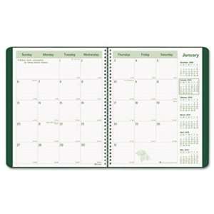   Monthly Planner, 11 x 8 1/2, Green Soft Cover, 2011 2013 Electronics