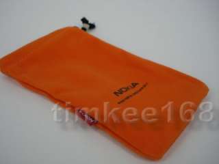 Orange suede pouch case cover for Nokia 2730 Classic  