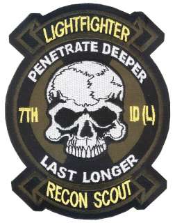 7th Infantry Division (L) Recon Scout Platoon Patch  