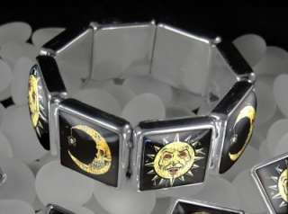   Sun Skull Goth Silver Horror Halloween Charm Bracelet BRS 13  