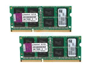 Kingston 8GB (2 x 4GB) 204 Pin DDR3 SO DIMM DDR3 1333 Laptop Memory 