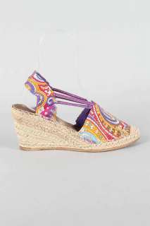   Slingback Sandals Paisley Flower Green Purple Odet 02X 6 10  