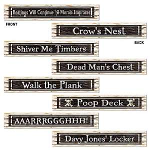 FABULOUS PIRATE SIGNS CUTOUTS PARTY DECORATIONS 4 PACK  