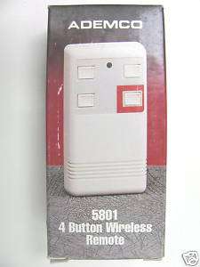 ADEMCO 5801 4 Button Wireless Remote NIB/NOS 781410001428  
