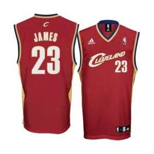 adidas Cleveland Cavaliers #23 LeBron James Crimson Replica Basketball 
