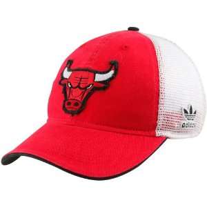  adidas Chicago Bulls Red White Mesh Back Slouch Adjustable 