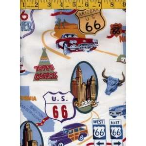 Quilting Fabric Alexander Henry Route 66 Arts, Crafts 