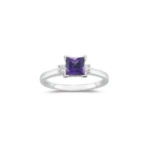   10 Cts Diamond & 1.41 Cts Amethyst Ring in Platinum 7.5 Jewelry