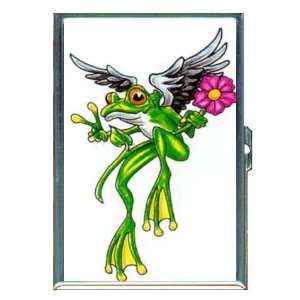  Frog Peace Angel Flower Tattoo ID Holder, Cigarette Case 