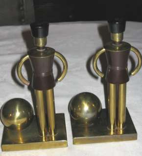   QUALITY ANTIQUE ART DECO CHASE SENTINEL BRASS BAKELITE STATUE BOOKENDS