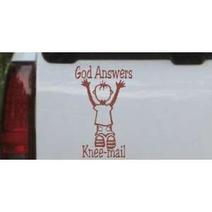  God Answers Knee mail Boy Christian Car Window Wall Laptop 