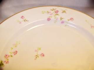 antique Haviland limoges china,small pink rambling roses  8 dinner 