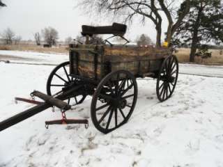 Original Antique Horse Drawn Wagon Newton Western Horsedrawn Wooden 