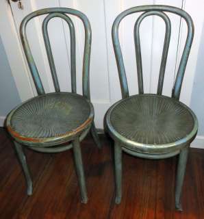 Original Signed THONET bent wood cafe chairs circa 1925 w Charming 