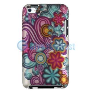   Cute Flower Hard Rubber Skin Case Cover For Apple Ipod Touch 4 Gen 4th