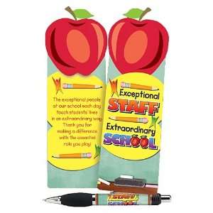   Extraordinary SCHOOL Die Cut Apple Bookmark With Pen