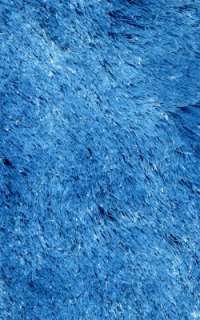 Blue Silky Polyester Fluffy Plush Shag Area Rug  