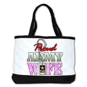    Shoulder Bag Purse (2 Sided) Black Proud Army Wife 