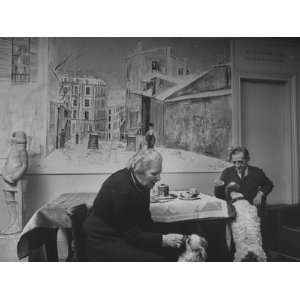  Artist Maurice Utrillo and Wife Lucie Valore at Home 