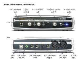 MOBILEPRE PREAMP USB COMPUTER INTERFACE M AUDIO  