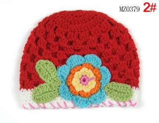 Infant Baby Crochet Flower knitting hats Caps boy hats  