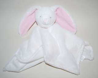  Plush White Bunny Rabbit Lovey Security Blanket Baby Toy  