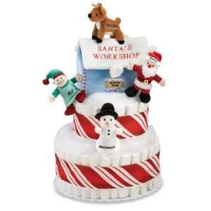    Christmas Playset Baby Diaper Cake   Santas Workshop Baby