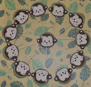 Baby Monkey Baby Shower Cupcake Toppers or Giraffe  