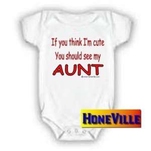   CUTE SEE MY AUNT creeper sleeper bodysuit t shirt infant baby  