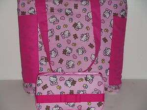 HELLO KITTY Baby Diaper Bag Tote & Wipe Case Rose Pink  