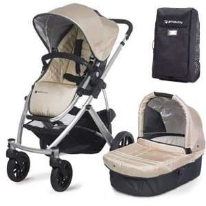   UPPAbaby 0056 LSYTB Lindsey VISTA Stroller   Wheat w Travel Bag Baby